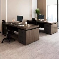Bureau de travail moderne en bois, poste de travail informatique modulaire avec tiroirs, mobilier de bureau à domicile
