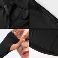 Camiseta Deportiva Casual de Manga Larga para Mujer, con Cuello Alto, Elástica en Cuatro Direcciones, Ligera, Transpirable y de Secado Rápido, Personalizable OEM