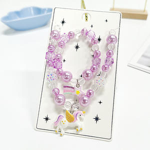 Ensemble de colliers et Bracelets à bulles pour bébé et <span class=keywords><strong>petite</strong></span> <span class=keywords><strong>fille</strong></span>, licorne, flocon de neige, sirène, cadeaux de noël et du nouvel an - Product Image 3