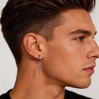 Boucles d'oreilles pendantes en acier inoxydable 316L avec épée celtique, bijoux gothiques pour hommes, pendentif nœud moulé, certifiés REACH