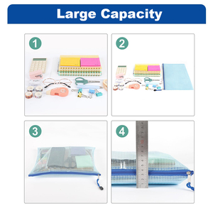 กระเป๋าใส่เอกสารแบบซิปตาข่าย พิมพ์โลโก้สีตามสั่ง สำหรับเครื่องเขียนสำนักงาน นักเรียน นักศึกษา ใช้จัดเก็บเอกสาร - Product Image 3