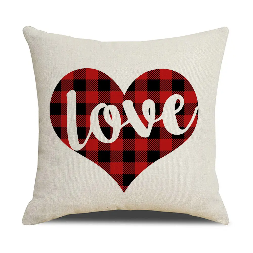Valentines Day Pillow Case Red Love Heart Decorative Cushion Cover Couple Home Decor Office Sofa Throw Pillow Cover 45x45cm