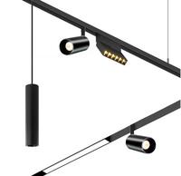 Système d'éclairage sur rail magnétique LED à montage en surface, design modulaire DC24V 48V, spots magnétiques LED