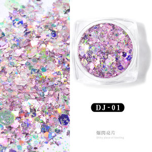 12 Pcs 3D Hexagon Holographic Laser Plastic Non-Toxic Nail <b>Art</b> Paillettes Flakes Color Changing Nail Glitter <b>Sequins</b> - Product Image 5