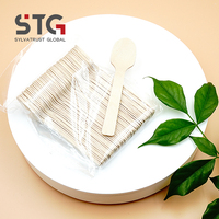 Cuillère en bois jetable compostable écologique, résistante, taille personnalisée, pour la restauration événementielle, avec logo imprimé sur mesure, conforme aux normes alimentaires européennes