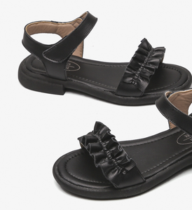 Sandales plates en cuir personnalisées pour enfants, pour l'été, en plein air ou en intérieur, chaussures décontractées de haute qualité, sandales à fleurs pour enfants - Product Image 4