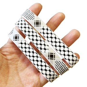Custom Keffiyeh Rubber Bracelet Palestine Keffiyeh Silicone Wristband Bracelet for Promotional Advertising Gifts