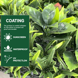 جدار نباتي اصطناعي فاخر مقاوم للأشعة فوق البنفسجية، حديقة عمودية من الخشب الأخضر، جدار عشبي للديكور الداخلي والخارجي - Product Image 4