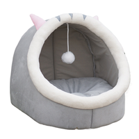 Halbgeschlossenes, atmungsaktives Katzenbett für Wärme – Ganzjährig nutzbares Haustierbett, handwaschbar, Herbst-Winter-Katzenhausmatte