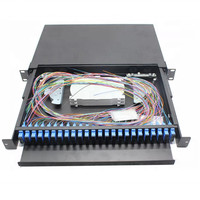 Ftbc-48 LC/Upc sc 96 Core 19'' 1U ODF 24 Ports 19 pouces Panneau de brassage 19 pouces Montage en rack Coulissant Cadre de distribution optique à fibres odf