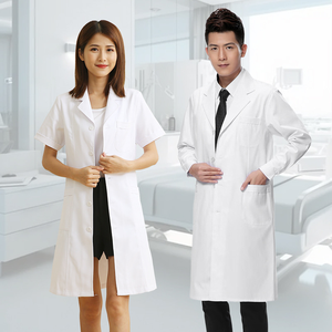Blouse médicale blanche unisexe en polyester/coton tissé pour hôpital, clinique, dentiste, <span class=keywords><strong>chimiste</strong></span>, laboratoire - Product Image 5