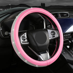 Funda Protectora <span class=keywords><strong>para</strong></span> <span class=keywords><strong>Volante</strong></span> <span class=keywords><strong>de</strong></span> Coche <span class=keywords><strong>de</strong></span> Cuero Brillante <span class=keywords><strong>para</strong></span> <span class=keywords><strong>Mujer</strong></span>, con Cristales <span class=keywords><strong>de</strong></span> Estrás, 4 Radios, Accesorios <span class=keywords><strong>de</strong></span> Decoración Interior <span class=keywords><strong>para</strong></span> Coche - Product Image 3