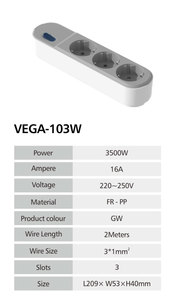 ปลั๊กไฟตั้งโต๊ะยามาติก รุ่นขายดี แบบ EU 3 ช่อง 16A สายทองแดงเต็มเส้น ใช้ในเชิงพาณิชย์ วัสดุ PP ทนไฟ - Product Image 6