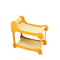 Lit superposé double pour chat, résistant aux griffures, anti-chute, tout-en-un pour jouer et dormir, grand espace, accessoire pour aiguiser les griffes