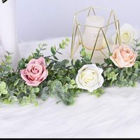 Guirlande de feuilles d'eucalyptus artificielles suspendues pour décoration murale d'arche de mariage