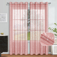 Amity Fashion Rideaux en Voile 100 % Polyester Imprimés Semi-Transparents à Œillets Hauts Passe-Tringle Occultants pour Chambre, Salon et Intérieurs de Style Européen