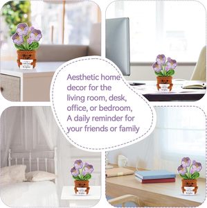 YZMICSTAR Mini Flor de Ganchillo de Algodón - Regalo de Feliz Cumpleaños y Día del Padre <span class=keywords><strong>para</strong></span> Hija, <span class=keywords><strong>Siempre</strong></span> Seré Tu Niña Pequeña, Tú <span class=keywords><strong>Siempre</strong></span> Serás Mi Niña - Product Image 6