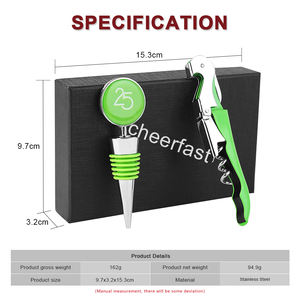 <span class=keywords><strong>Coffret</strong></span> cadeau promotionnel de vin vert, kit d'accessoires à vin personnalisé, ouvre-bouteille et bouchon de bouteille avec boîte noire - Product Image 2