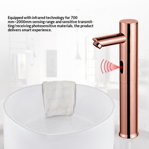 Grifo <span class=keywords><strong>de</strong></span> Cocina Moderno <span class=keywords><strong>de</strong></span> Diseño Simple, Totalmente Automático con <span class=keywords><strong>Sensor</strong></span>, <span class=keywords><strong>Agua</strong></span> Fría/Caliente, Montaje en Encimera, Acabado Oro Rosa, <span class=keywords><strong>de</strong></span> un Solo Orificio - Product Image 2