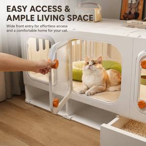 Gabbia per Gatti Modulare OEM ODM con Logo Personalizzato, Stile Legno, Villa Pieghevole per Gatti, Colore Personalizzato per Marchi di Animali Domestici, <span class=keywords><strong>Vendita</strong></span> all'Ingrosso - Product Image 4