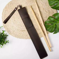 Simple Luxury PU Leather Drumstick Protective Bag Two-pack Drum Stick Bag Portable Musical Instrument Bags