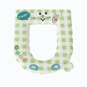 Eva Toilet Seat Cover Striped Series Waterproof Thickened For All Seasons Household Use <b>Sticky</b> Mat With <b>Hook</b> And Loop Fastener - Product Image 5