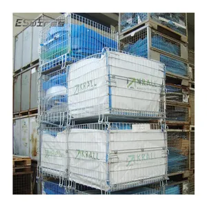 Portable galvanized stacking folding wire divider storage metal wire containers for storing PVC fittings