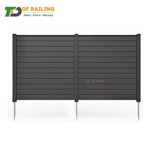 Clôture en aluminium noir moderne DF, clôture de jardin en métal, <span class=keywords><strong>kit</strong></span> de clôture en aluminium pour l'extérieur, panneaux de clôture horizontaux en aluminium - Product Image 1