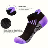 Chaussettes de sport noires pour femme, best-seller transfrontalier, en coton à séchage rapide, pour la course, le cyclisme et le basketball