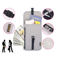 Pemegang Paspor Cross Body Anti-maling Rfid Blocking Dompet Leher Perjalanan Dompet Organizer Pemegang Dokumen Perjalanan