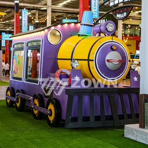 Carrito de Comida Estilo Locomotora Morado y Amarillo con Letrero Luminoso Personalizado para Venta en Lugares Turísticos - Product Image 3