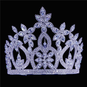 <span class=keywords><strong>มงกุฎ</strong></span>ขนาดใหญ่ประดับเพชรเพทายสำหรับเจ้าสาว,มงกุฏมงกุฎดอกไม้คริสตัลสวยหรู - Product Image 1