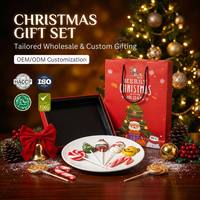 OEM ODM Boîte-cadeau de Noël personnalisée avec des bonbons délicieux, ensemble de sucettes de Noël de 20 g, bonbons de Noël pour enfants