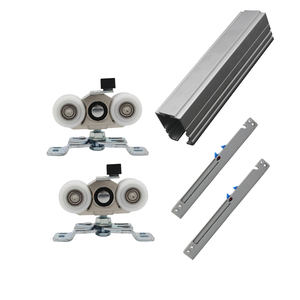 Système de porte coulissante à 4 roulettes d'usine, porte coulissante à enjoliveur, roulettes de porte coulissante, roulettes de porte coulissante pour porte en <span class=keywords><strong>bois</strong></span> - Product Image 1