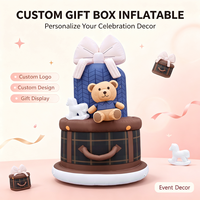 Gâteau d'anniversaire gonflable géant personnalisé en tissu Oxford avec éclairage LED pour événements extérieurs, fêtes et décoration publicitaire