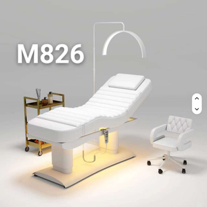 Hot <b>Sale</b> Beauty Salon Furniture Golden Base Pink Leather 4 Motors Electric Adjustable Massage <b>Table</b> and Bed - Product Image 3