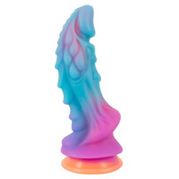 Consolador realista de monstruo luminoso para masturbación en el punto G, consolador de dragón de silicona enorme con ventosa fuerte para juego vaginal