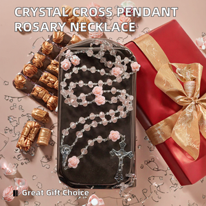 Zinc Alloy Cross Pendant Necklace with Link Chain Silver Plated Crystal & Rhinestone Prayer Design-Trendy Gift - Product Image 2