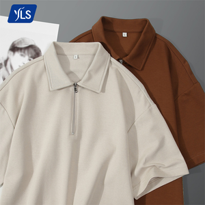 YLS1185 220 grammes tissu sergé nous <span class=keywords><strong>Polo</strong></span> T-Shirt hommes Logo personnalisé plaine hommes Golf polos <span class=keywords><strong>sans</strong></span> <span class=keywords><strong>bouton</strong></span> pour hommes - Product Image 3