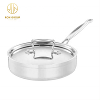 Casserole en acier inoxydable 304 de qualité alimentaire pour restaurant, hôtel, cuisine, ustensiles de cuisine, casseroles, poêles, casserole à sauce, marmite à double oreilles