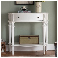 Table console de couloir en bois rustique/chic shabby, cèdre blanc, 151 cm