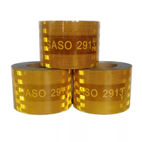 Cinta Reflectante de Alta Calidad de 2, 3 y 4 Pulgadas, Material Reflectante Amarillo SASO 2913, Adhesivo Reflectante para Vehículos de Oriente Medio