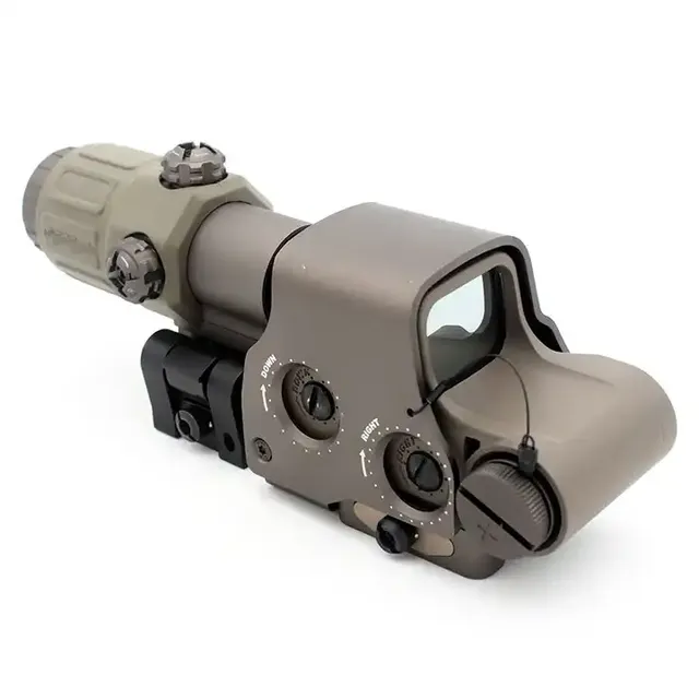 5D Era High Quality 558 Red Dot Holographic Sight with G33 3X Magnifier Factory FDE Combo Mil Spec Markings Laser Model