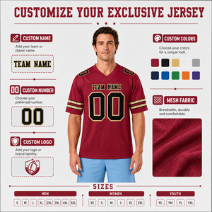 Maillot de football américain personnalisé en mesh respirant pour homme, uniforme de football rétro avec impression par sublimation OEM - Product Image 2