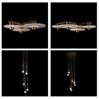 XZ Wabi Sabi Vintage diseño de techo de latón envejecido Cápsula de vidrio brillante Led diseño decorativo comedor colgante lámpara de pared