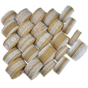 Fabriek Koop Verpakking Accessoire 5Cm Breed 5M Lange Jute Lint Roll Gevlochten Hennep Touw Jute Jute Kant Lint voor Decoratie - Product Image 1
