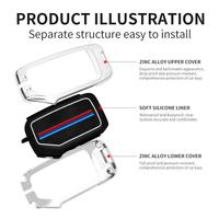 Housse de protection pour clé de voiture en alliage de zinc + silicone pour modèles Kia, anti-rayures, antichoc, porte-clés intelligent avec clip, livraison rapide