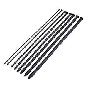 Набор из <span class=keywords><strong>8</strong></span> черных 100% водонепроницаемых силиконовых уретральных зондов с мульти-шариками, дилататоры для пениса, стимуляторы для мастурбации для мужчин, секс-игрушки - Product Image 1