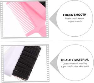 Brosse à cheveux multi-couleurs 3 en 1 pour le contrôle des bords, avec étiquette privée, or rose, personnalisée - Product Image 5