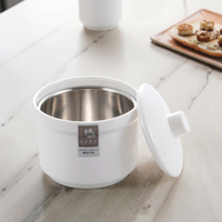 Bol à soupe incassable en mélamine blanche, vente en gros d'usine avec couvercle, 1 pièce